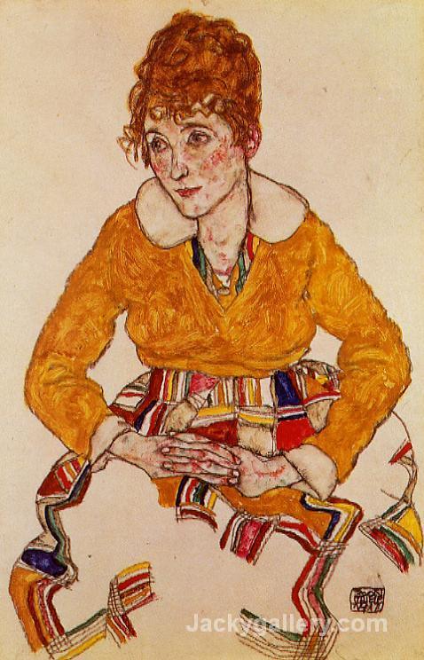 Portrait of the Artists Wife by Egon Schiele paintings reproduction